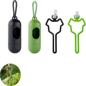 유티스티 2세트 개똥봉투 홀더 디스펜서 카라비너 클립 핸즈프리 걸이 캐리어 목줄 벨트 처리 롤 반려동물