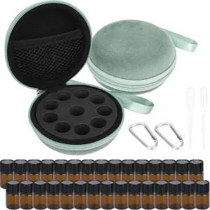 비어 있는 2ml 바이알 20개가 들어 Biangge 2Pcs 미니 에센셜 오일 병 케이스 여행 보관 정리함 가정용 및