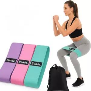 여성용 저항 밴드 부티 3종 세트캐리백 포함 트 다리 및 엉덩이용 패브릭 운동 경량/중형/무거운 벤츠