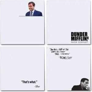 재미있는 스티커 메모 귀여운 4 패드 사무실 마이클 그녀가 말한 것 책상 선물 셀프 4개 세트