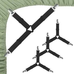 시트 버디 홀더 스트랩 헤비 듀티 그 클립 조절 가능한 서스펜션 매트리스 패스너블랙