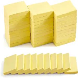 40 패드 스티커 메모 1.5x2인치 클래식 옐로우 포스트 셀프 스틱 사무실 가정 학교 교사 회의 노트북용