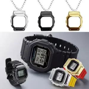 호환 DWN 5600 카시오 DWN5600 소형 사각형 50주년 기념 링 시계용 수정된 시계 케이스 DWN-5600 금속 케이