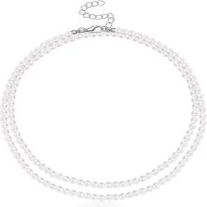 여성용 긴 진주 목걸이 80cm 31.5인치 가짜 선물 상자 6mm 1920년대 스타일의 신부 들러리