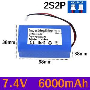 2S1P~2S5P 18650 7.4V 리튬 배터리 충전식 팩 낚시용 LED 라이트 블루투스 스피커 XH2.54-2P 플러그 포함