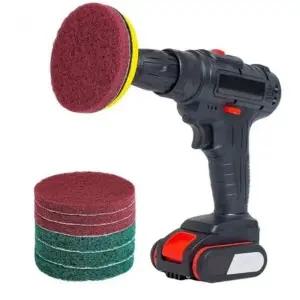 (색상4 11종세트)주방 욕실 타일 전동 드릴 청소 수세미 백업 패드 세트_24924244