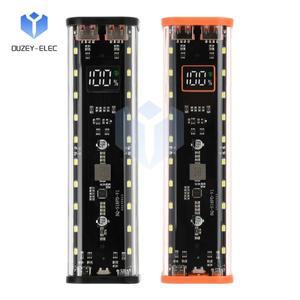 22.5W 모바일 전원 DIY 케이스 납땜 없음 8PCS 18650 배터리 상자 손전등과 투명 쉘