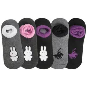 마마로 남성 여성 겨울 통파일 논슬립 캐릭터 덧신 양말 5족