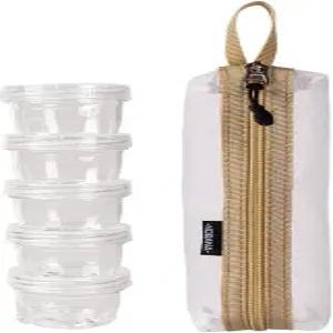 XAGMODSHN 여행용 스파이스 키트 캠핑용 용기 휴대용 조미료 보관 가방 포함