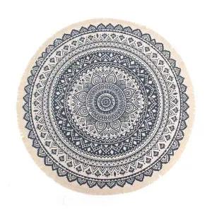 [골드스마일]TBZ 북유럽풍 감성 린넨 러그(92cm) (네이비)