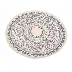 [에이치플러스몰]TBZ 북유럽풍 감성 보헤미안 린넨 러그(92cm)