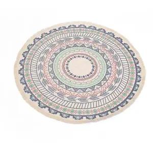 [에이치플러스몰]TBZ 북유럽풍 감성 보헤미안 린넨 러그(120cm)