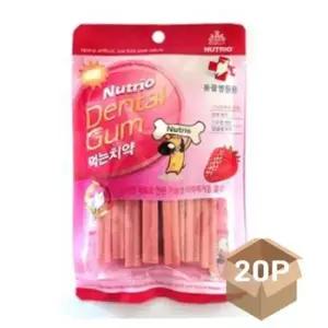 강아지오래먹는간식 개껌 딸기맛 반려견 소프트 덴탈껌 치석관리 간식 20P