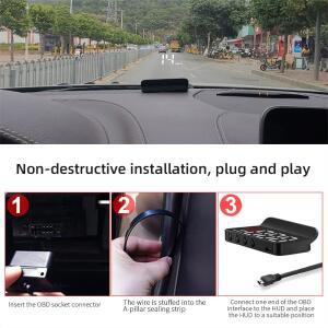 메르세데스-벤츠 EQA 250 300 마이바흐 차량용 OBD2 GPS USB HUD 헤드업 디스플레이 앞유리 프로젝터