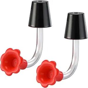 바더케 벌새 모이통 튜브와 스토퍼 휴대용 새 교체 부품 드립 방지 팁 실리콘 꽃 와인 병 야외용 검은색