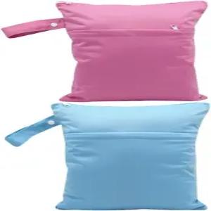 여행 캠핑 및 일상 사용에 필수적인 듀얼 지퍼 습식 드라이 파우치를 위한 밀리스텐 2개 기저귀 보관 가방