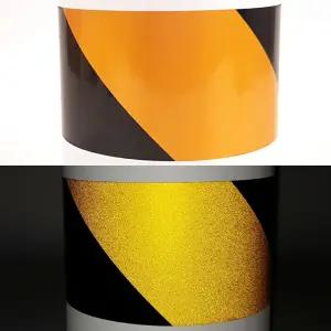 황흑색 사선 반사테이프 28M