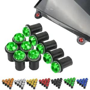 5mm 10PCS 앞 유리 윈드 스크린 디플렉터 볼트 키트 가와사키 ZX6R ZX-6R ZX 6R ZX7R ZX9R ZX10R ZX-10R ZX