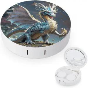 LZQPOEAS 판타지 스타일 드래곤 콘택트렌즈 케이스 누수 방지 휴대용 여행용 사이즈 귀여운 미러 데일리