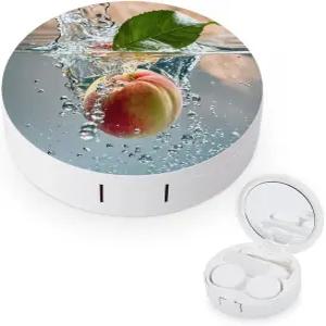 LZQPOEAS 피치가 워터 콘택트렌즈 케이스 누수 방지 휴대용 여행용 사이즈 귀여운 미러 데일리 비전 케어