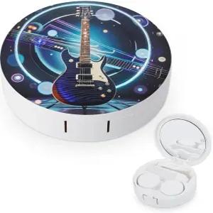 LZQPOEAS 매직 일렉트릭 기타 콘택트 렌즈 케이스 누수 방지 휴대용 여행용 사이즈 귀여운 미러 데일리