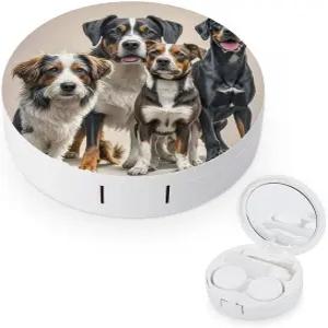 LZQPOEAS 반려견 콘택트렌즈 케이스 누수 방지 휴대용 여행용 사이즈 귀여운 미러 데일리 비전 케어 및