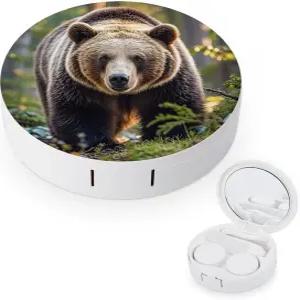 LZQPOEAS 베어 콘택트렌즈 케이스 누수 방지 휴대용 여행용 사이즈 귀여운 미러 데일리 비전 케어 및 야외