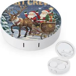 LZQPOEAS 비포 크리스마스 콘택트렌즈 케이스 누수 방지 휴대용 여행용 사이즈 귀여운 미러 데일리 비전