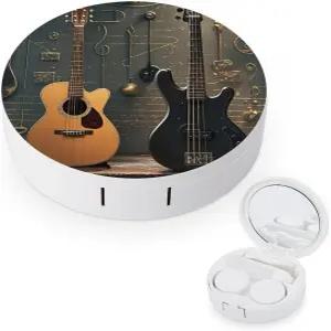 LZQPOEAS 악기 콘택트렌즈 케이스 누수 방지 휴대용 여행용 사이즈 귀여운 미러 데일리 비전 케어 및 야외