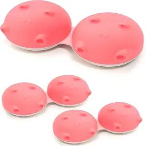 스포츠 월드 비전 3PC 히포 펀 콘택트렌즈 케이스 독특한 귀여운 핑크 동물 디자인 박스 휴대용 경량