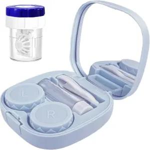 CADEVED 콘택트렌즈 케이스 키트 클리너 워셔 어플리케이터 제거 도구 미러 솔루션 보틀 포함 일상 및 실외