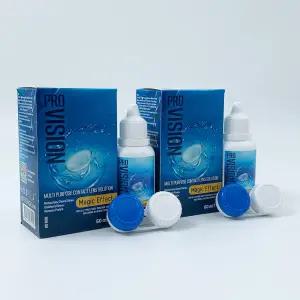 프로 비전 다목적 콘택트 렌즈 솔루션 케이스가 포함된 올인원 클리너 고급 포뮬러 소프트 및 실리콘