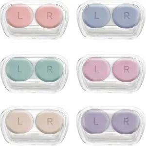 바순 콘택트렌즈 케이스 휴대용 용액 담금 6개 팩 일상적인 사용을 위한 어플리케이터 도구 포함 여행용