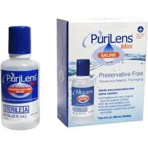 퓨릴렌 미니 방부제 프리 콘택트렌즈 식염수 60ml (2액 온스) 2팩