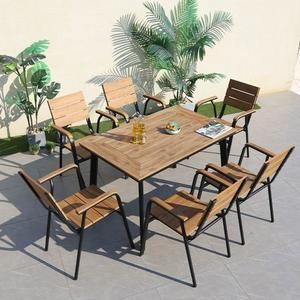 야외테이블 수지목 대형 카페테이블 뷰 홈스테이 테이블과 가구 관공서 세트 4개 4인용