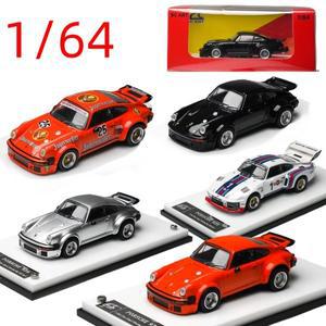 SC ART 다이캐스트 1/64 스케일 포르쉐 934 911 터보 레이싱카 모델 합금 클래식 스포츠 기프트 컬렉션 취