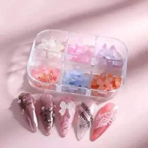 [에스에스_62]러블리 리본파츠 세트 네일스톤 6컬러 각6p