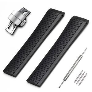 파텍 필립 아쿠아노트 5164A 5167A PP 실리콘 시계 밴드 액세서리용 CWYTTZQ 21mm 불소 고무 스트랩(블랙)