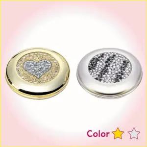 [에스에스_62]큐빅양면손거울/실버/골드/휴대거울 ST-327Q