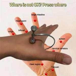 지압 손가락  포인트 휴대용 경락 마사지 클립 스테인리스 스틸