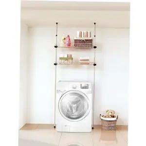 고정식선반행거 PS로빙 수납식 철바구니 선반2개 행거 602