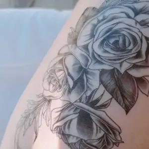 [에스에스_62]대형 타투스티커 로즈 헤나 화장 할로윈