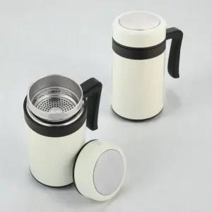 보온컵 이중 보온보냉 진공 스텐 텀블러 450ml 화이트