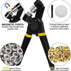 다중 사양 펀칭 도구 세트 그로밋 키트, 휴대용 아일렛 수동 프레스 기계, 일부 포함