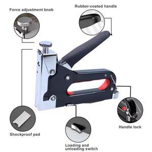 4in 1 수동 못총 건설용 스테이플러 헤비듀티 에어 네일 목공용 북 가정용 DIY 800개 포함