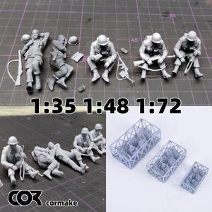 미국군 병사 피규어 군인 팀 휴식 세트 조립 스태틱 스케일 모델 5개 1/72