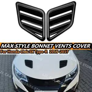 본넷덕트 Honda Civic IX SI Type-R 2015-2017 Louvers 에어 스쿠프 보닛 벤트 커버 공기 흡입구 글로시 블