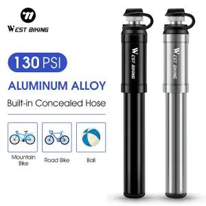 타이어공기주입기 펌프 WEST BIKING 휴대용 자전거 고압 호스 MTB 바이크 슈레이더 프레스타 밸브 알루미늄
