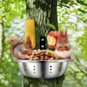 외부용 금속 다람쥐 모이통 내구성이 뛰어난 볼 트리 장착 칩멍크 야외용 하우스 뒷마당 먹이통 옥수수 콥