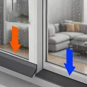 샷시부속 창문 부품 1개 가정용 물 차단 바 슬라이딩 레인 씰 방풍 단열 플래싱 보드 발코니 웨더스트립용